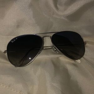 Authentic Ray Ban Large Gun Metal Sunglasses